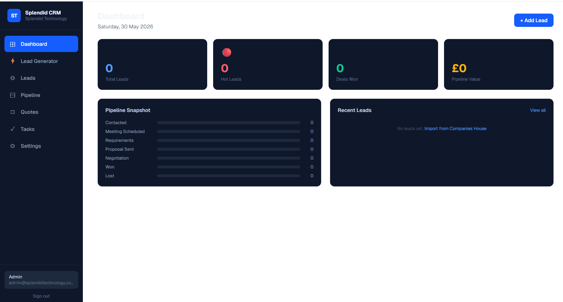 Velynxia CRM screenshot